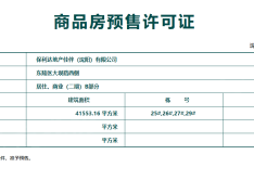 保利达沈河东预售许可证