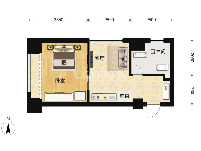 厚德中央锦城--建面 46.48m²