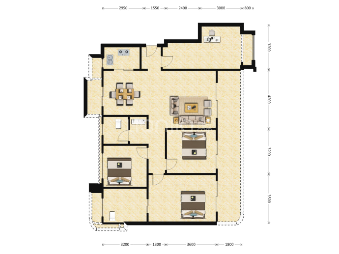 金地云海一号--建面 142m²