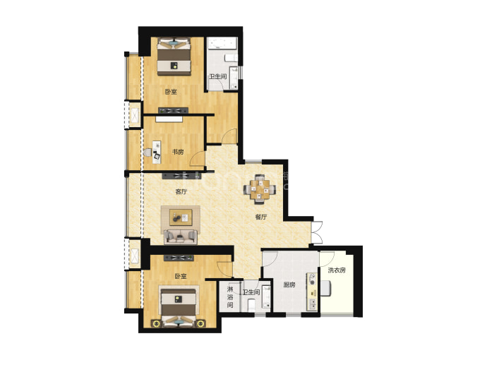 日月光解放碑1号R3--建面 114.15m²