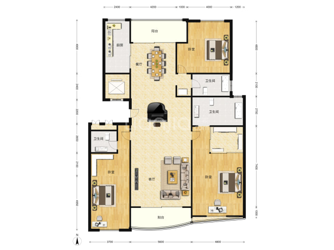 九英里颢苑--建面 256m²