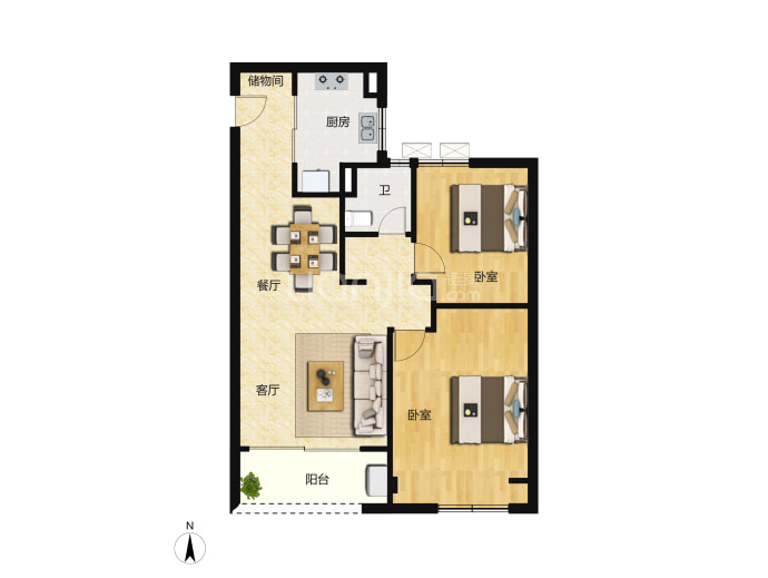 澳海百合云泽赋--建面 80m²