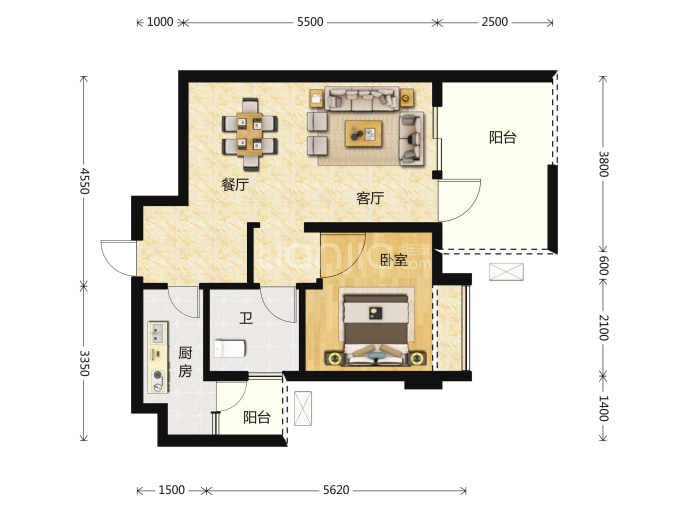 中裕时代--建面 63m²