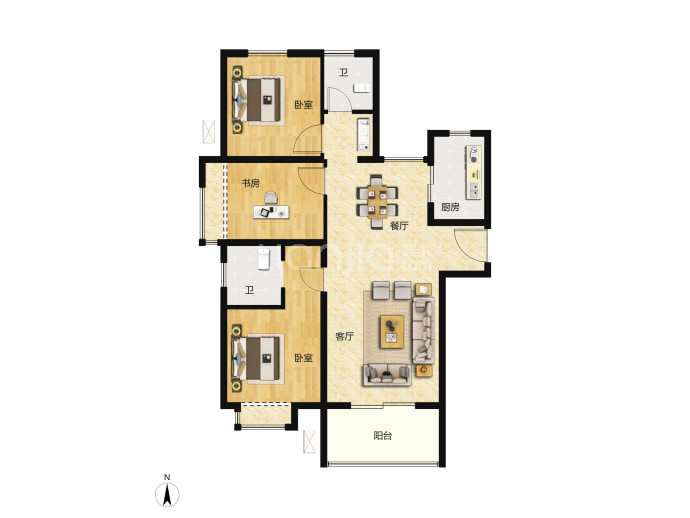 中原华侨城--建面 114.88m²