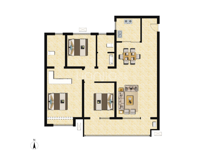 辉盛岚海--建面 120m²