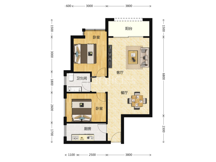 海地春天--建面 77.92m²