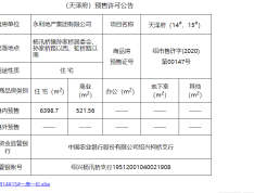 永利·天泽府预售许可证