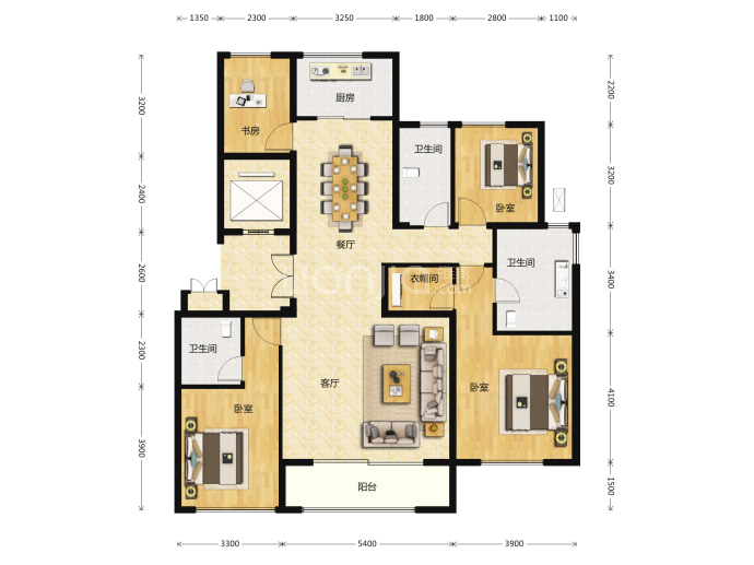 杨柳春风--建面 170m²