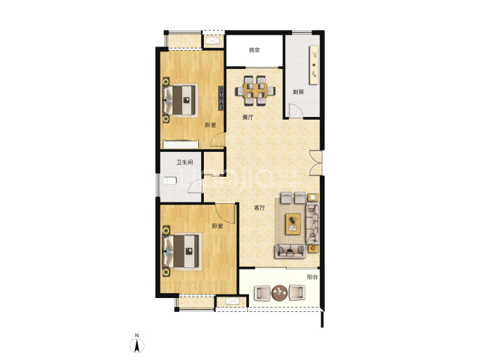 紫樱阁--建面 105m²