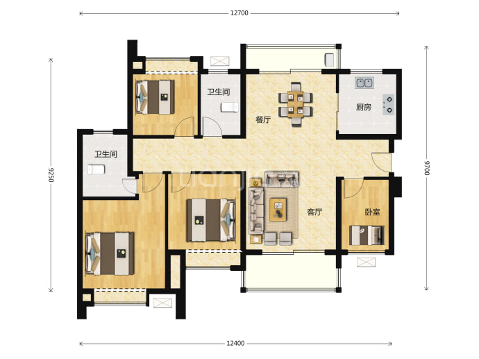 方直彩虹公馆--建面 120m²