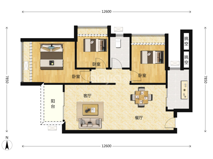 海伦艺境--建面 88.14m²