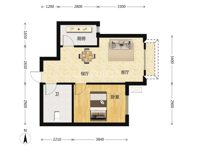 北京东湾--建面 58.99m²