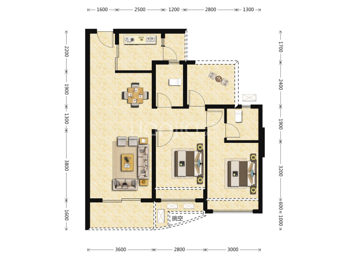 伟业兰廷湾--建面 91m²