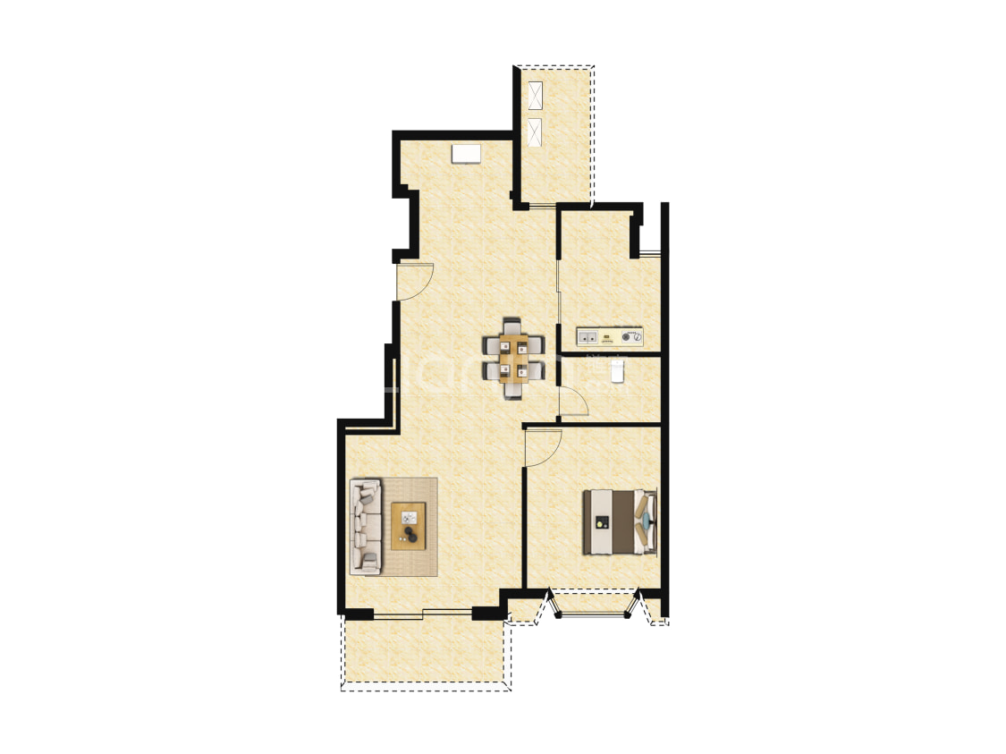 【徐汇梧桐公馆_上海徐汇梧桐公馆楼盘】一居室户型图|1室2厅1厨1卫建