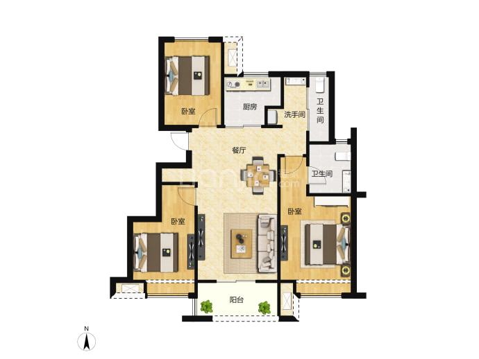 蓝山公馆--建面 105m²