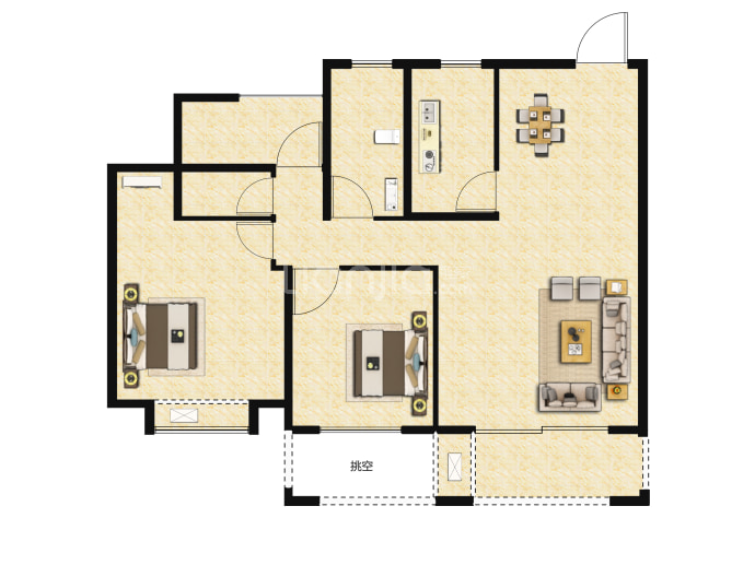 翡翠公馆二期--建面 91m²