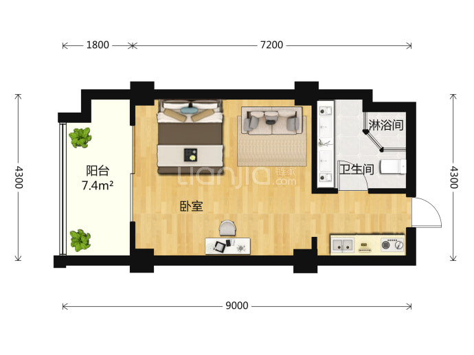 天悦国际--建面 45m²