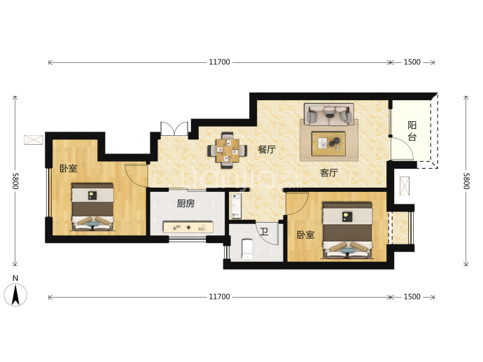 住总兴创如遇--建面 65m²