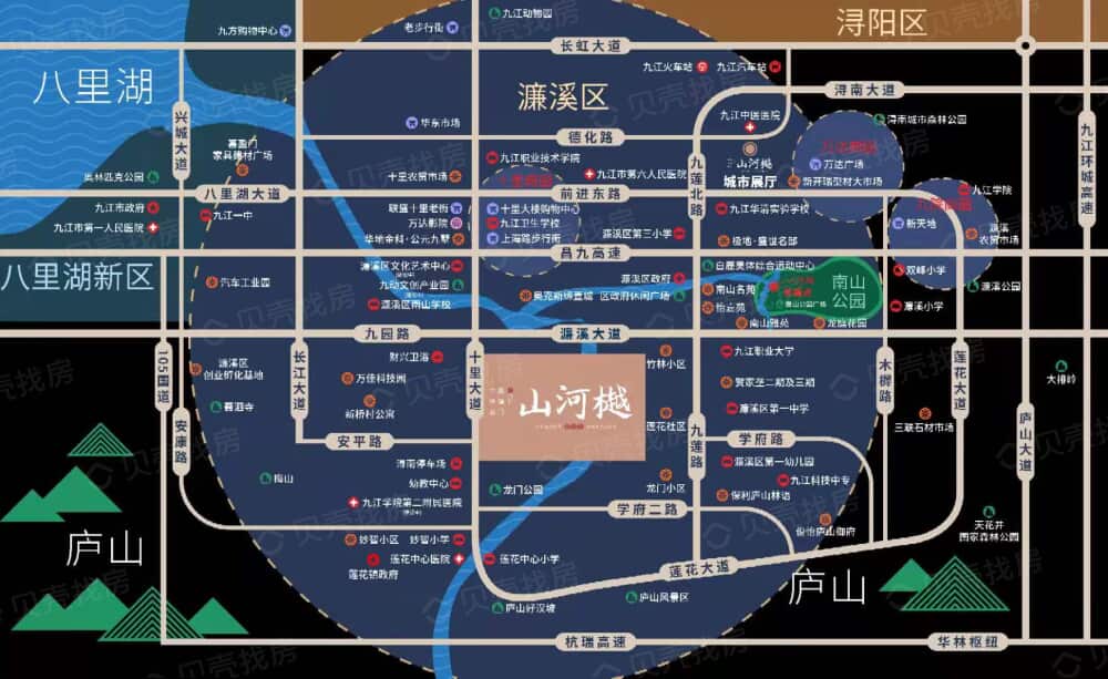 中梁中辉名门·山河樾区位