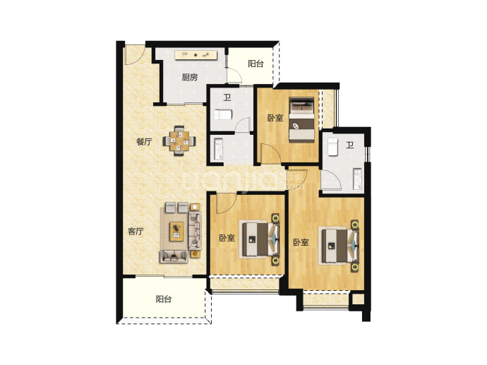 富颐华庭--建面 105m²