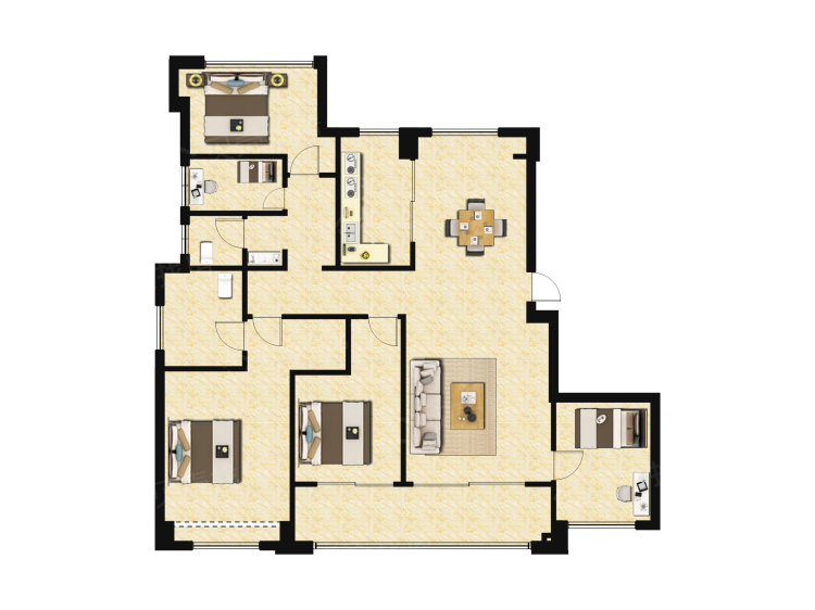 建发玺樾5室2厅2卫户型图