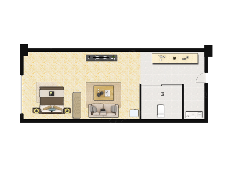 润丰新尚公寓1室1厅1卫户型图