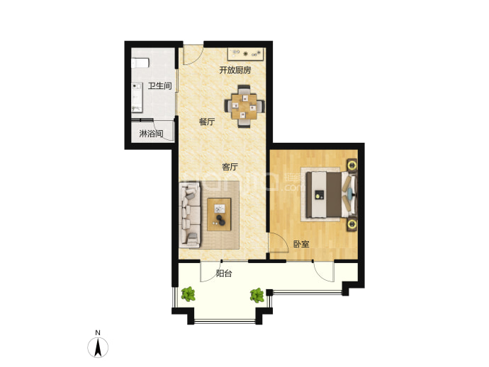 富龙四季小镇度假山庄--建面 63.05m²