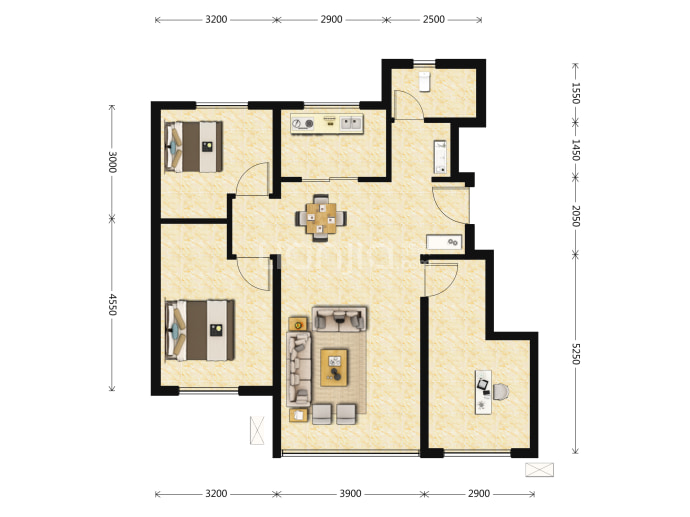 大连集美东方--建面 95m²