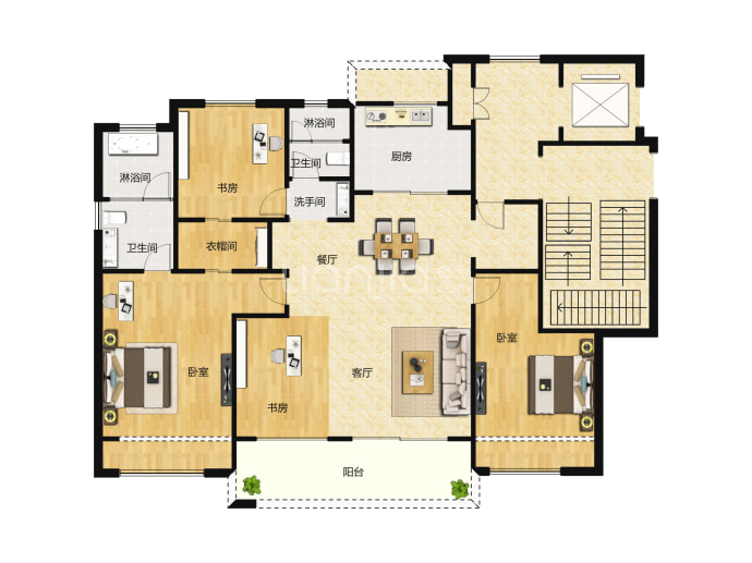 富力运河十号--建面 127m²