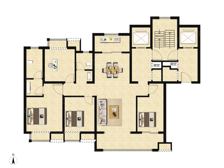 印江南花园4室2厅2卫户型图