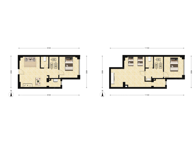 【欢乐颂_太原欢乐颂楼盘】三居室户型图|3室2厅1厨2卫建面 49m05