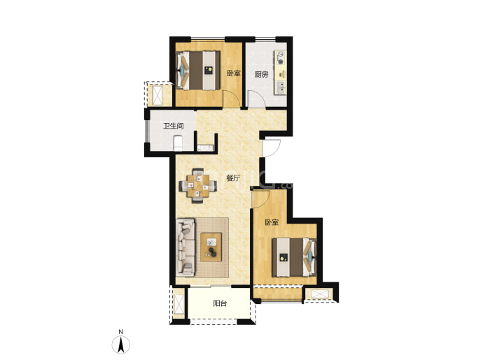 蓝山公馆--建面 78m²