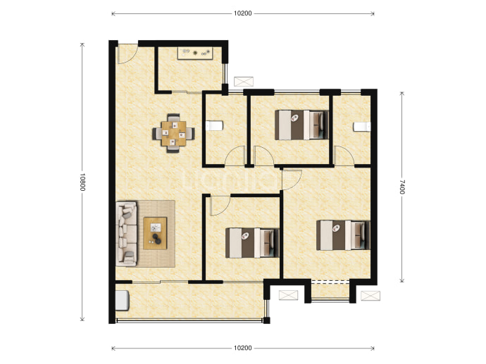 印江山--建面 108.57m²