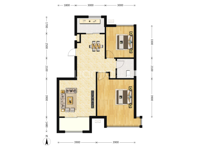 盛锟楠石郡--建面 85.61m²