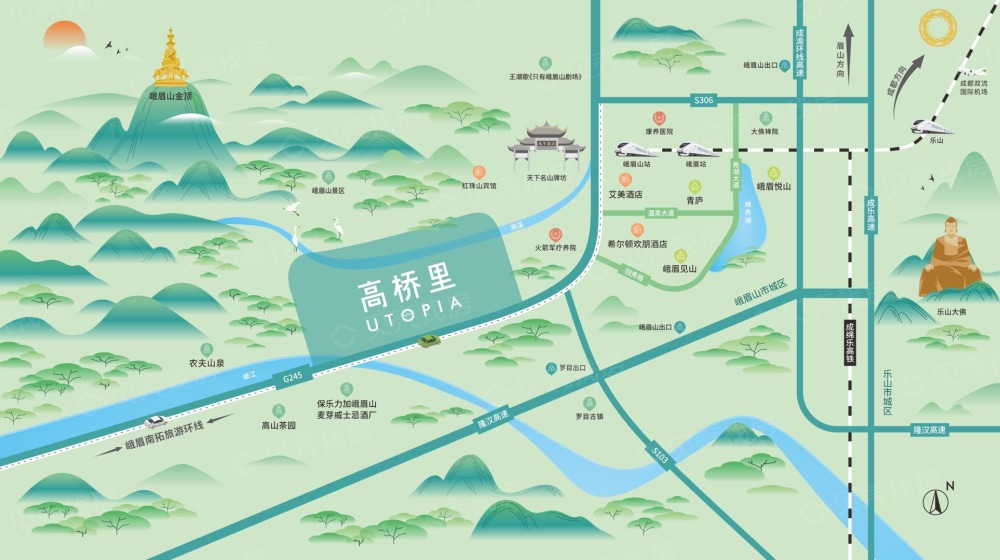 峨眉高桥里区位