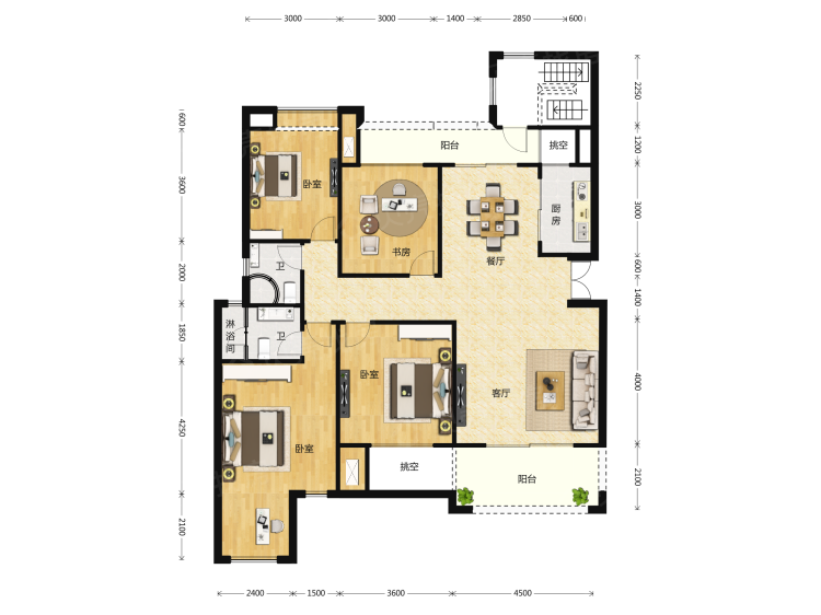 琅樾江山4室2厅2卫户型图