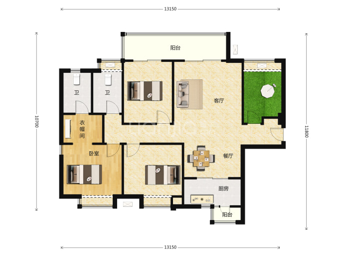 海伦堡青云台--建面 128m²