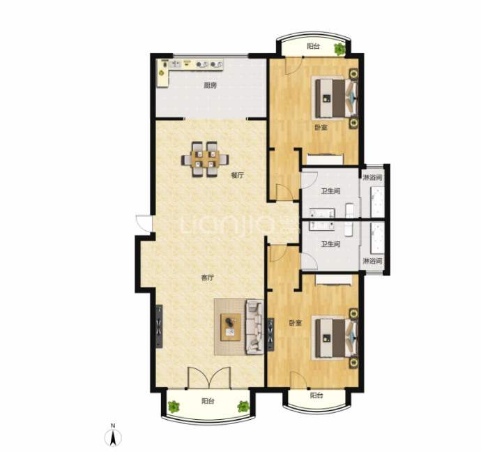 鲁信和璧花园--建面 116m²