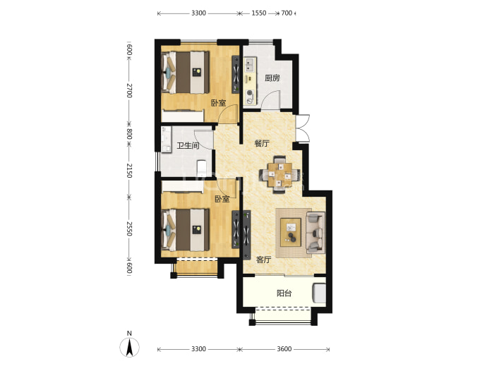 天津锦绣学府--建面 80m²