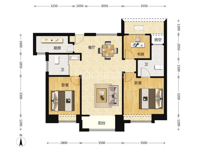 合景誉峰--建面 96m²