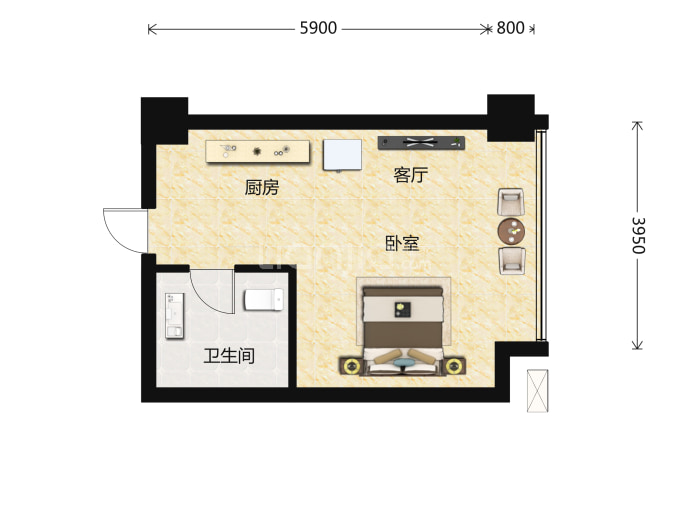 汇置尚岛--建面 42m²