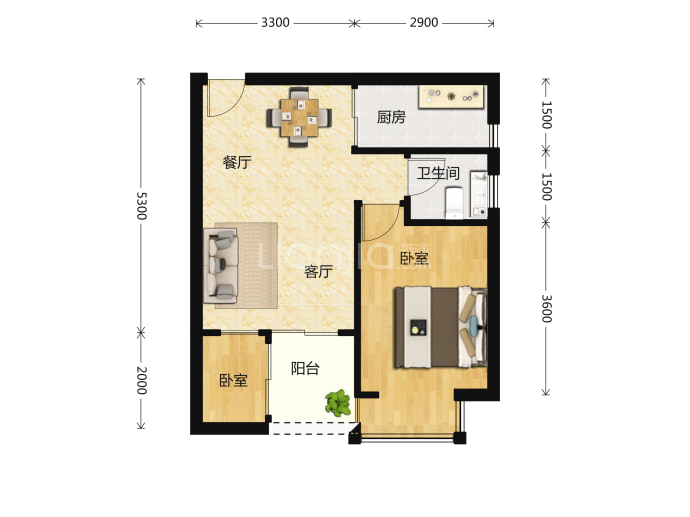 四季康城二期--建面 58.81m²