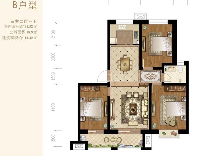 宣城水郡--建面 113.42m²