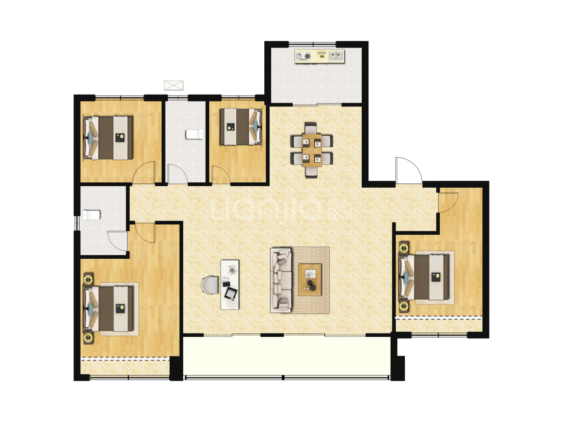 【阳光城·佛山半岛_佛山阳光城·佛山半岛楼盘】四居室户型图|4室3厅