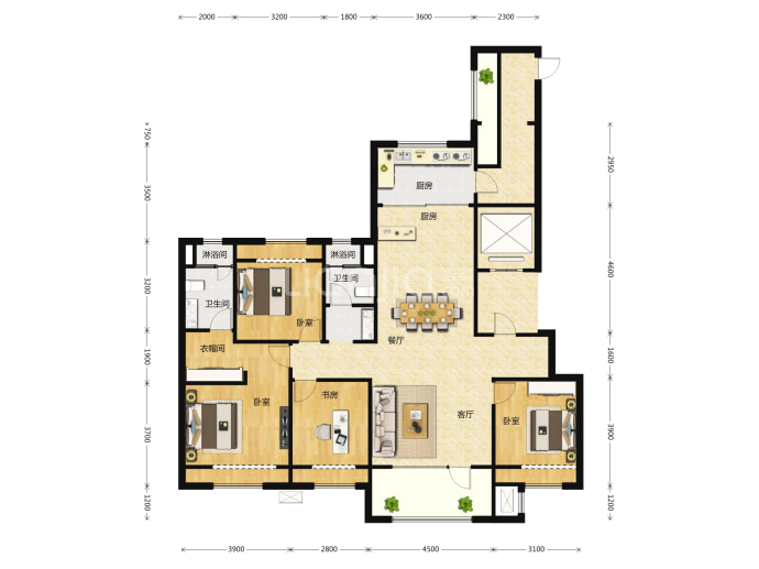 万科翡翠之光--建面 160m²