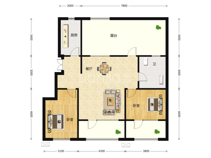 首开·国风尚城--建面 93m²