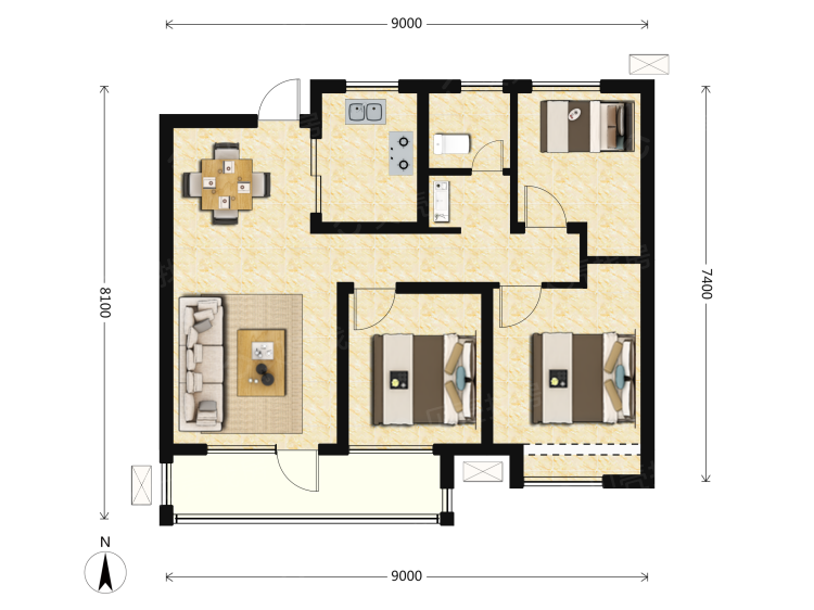 西海岸·創新科技城三居室戶型圖大全-焦作西海岸·創新科技城三居室