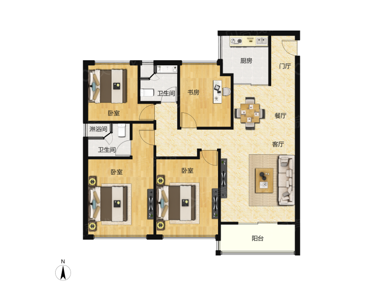 金辉久尚云筑4室2厅2卫户型图