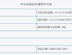 金帝世纪城预售许可证