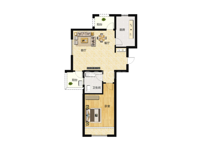 东亚威尼斯公馆--建面 57m²